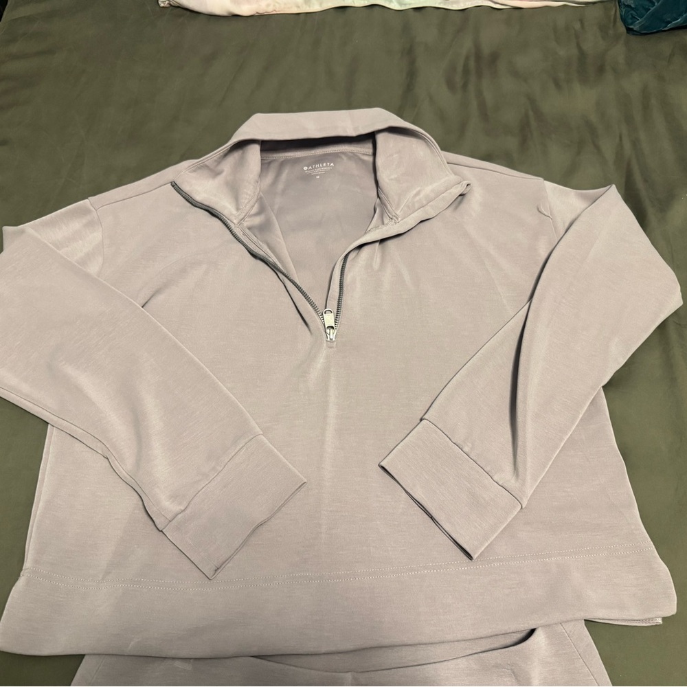 Athleta Light Purple Quarter-Zip Sweatshirt